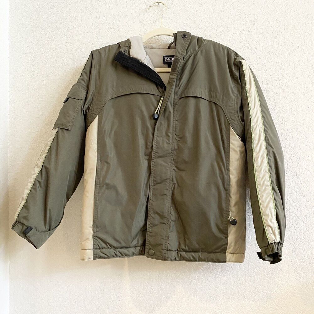 LANDS' END Kids Medium Winter Ski Jacket Snow Coat Insulated Waterproof‎ Green